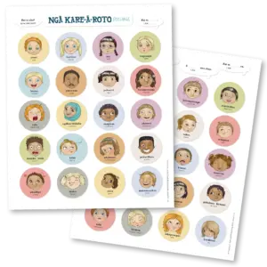 Nga Kare A-Roto Me Nga Ahua: Feelings and States Magnet Set