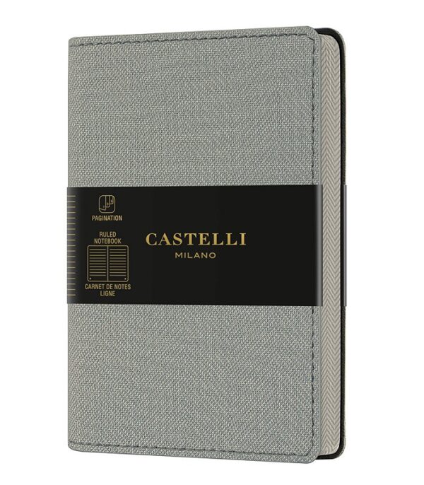 Castelli Harris Collection oyster Grey A5 Ruled Notebook