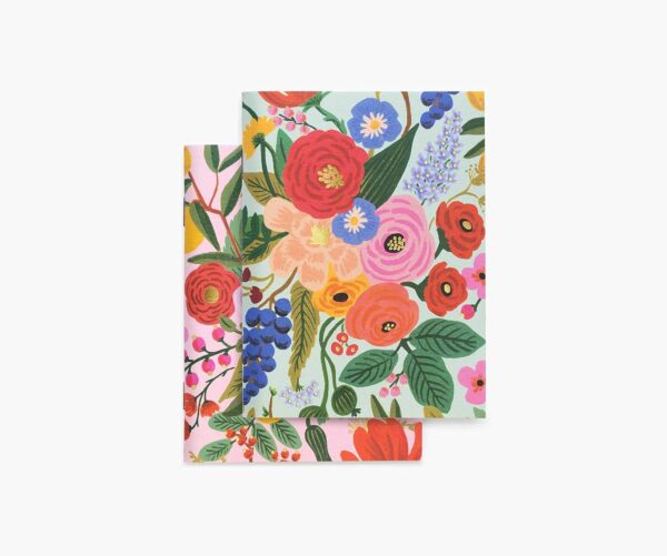 Garden Party Pack of 2 Plain Notebooks Pocket