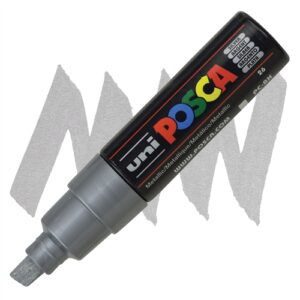 Uni Posca Marker 8.0mm Bold Chisel Silver PC-8K