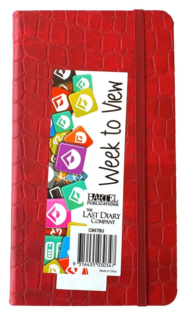 Croc Week to View Diary 2025 B6 Red