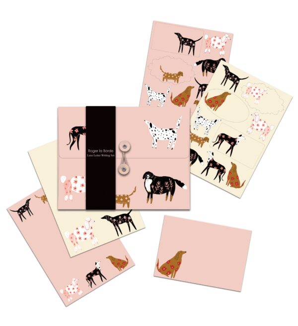 Ginger Pink Dogs Letter Writing Set with Stickers