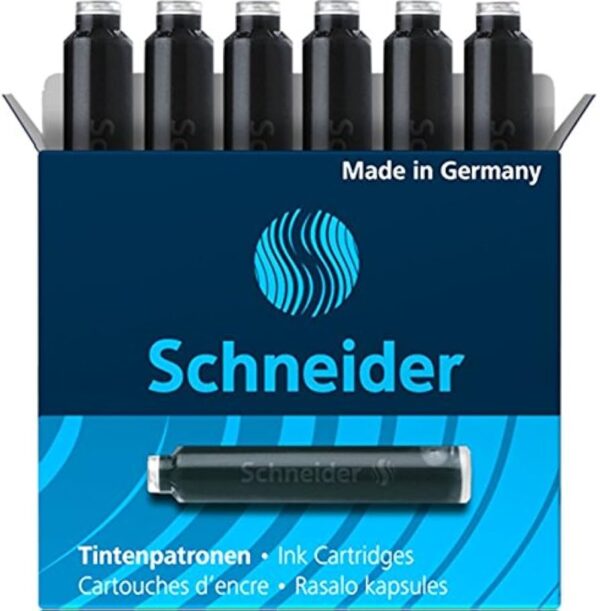 Schneider Fountain Pen Ink Cartridge Black Box 6 pieces