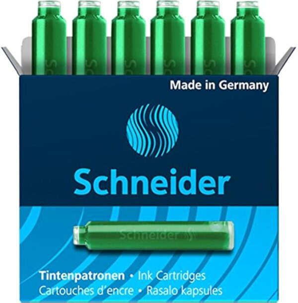 Schneider Fountain Pen Ink Cartridge Green Box 6 pieces