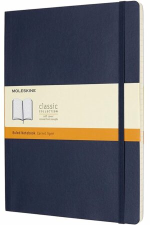 Moleskine Notebook XL Sapphire Blue Soft Cover Ruled
