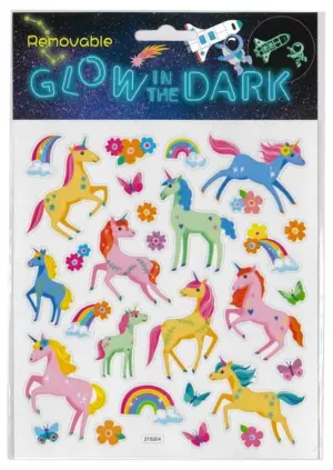 Glow in the Dark Unicorn Stickers