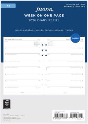 Filofax Refill Classic Week Per Page A5 ML 2026