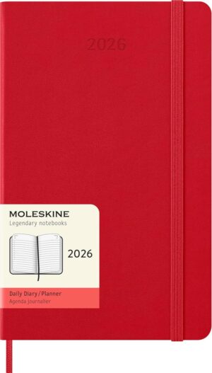 Moleskine Diary 12 Month Daily HC Large Scarlet Red 2026
