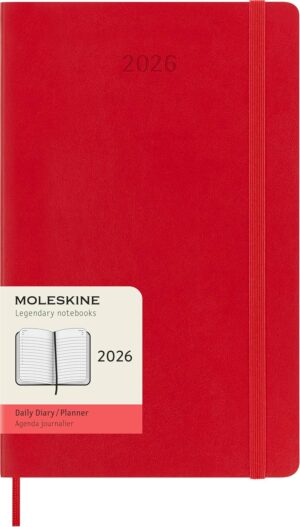 Moleskine Diary 12 Month Daily SC Large Scarlet Red 2026