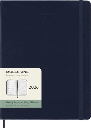 Moleskine Diary 12 Month WeeklyNotes HC XL Sapphire Blue 2026