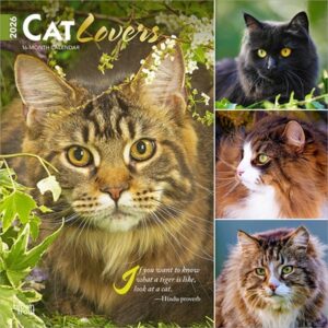 Cat Lovers 2026 12 X 24 Inch (Hanging) Monthly Square Wall Calendar Foil Stamped Cover Plastic-Free