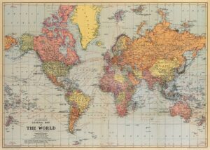 World Map Vintage Poster