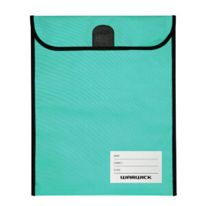 Warwick Homework Bag Medium 290x360mm Hook & Loop Aqua