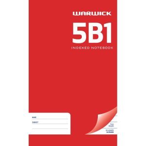 Warwick Notebook 5B1 32 Leaf Indexed Ruled 7mm 165x100mm