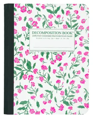 Decomposition Notebook Large Ruled Sweet Peas