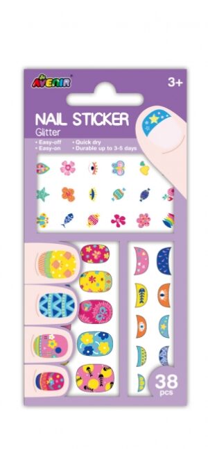 Avenir Nail Stickers Glitter Purple