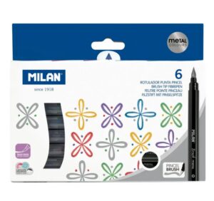 Milan Markers Brush Tip Metallic 6 Pack