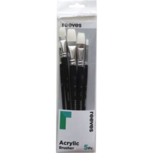 Reeves Acrylic Flat Brush Set 5 Piece