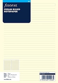 Filofax A5 Cream Lined Notepaper Refill
