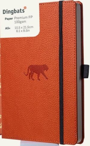 Dingbats Wildlife A5+ Orange Tiger Notebook - Dotted