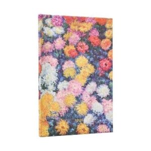 Monet's Chrysanthemums Maxi12-Month Vertical Hardcover Flexi Dayplanner 2026 (Elastic Band Closure)