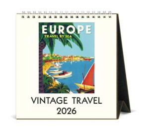 Vintage Travel Desk Calendar 2026