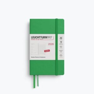 Weekly Planner & Notebook Spring Leaf Hardcover Ruled A6 2026