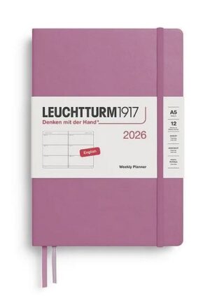 Weekly Planner Dusty Rose Hardcover A5 2026